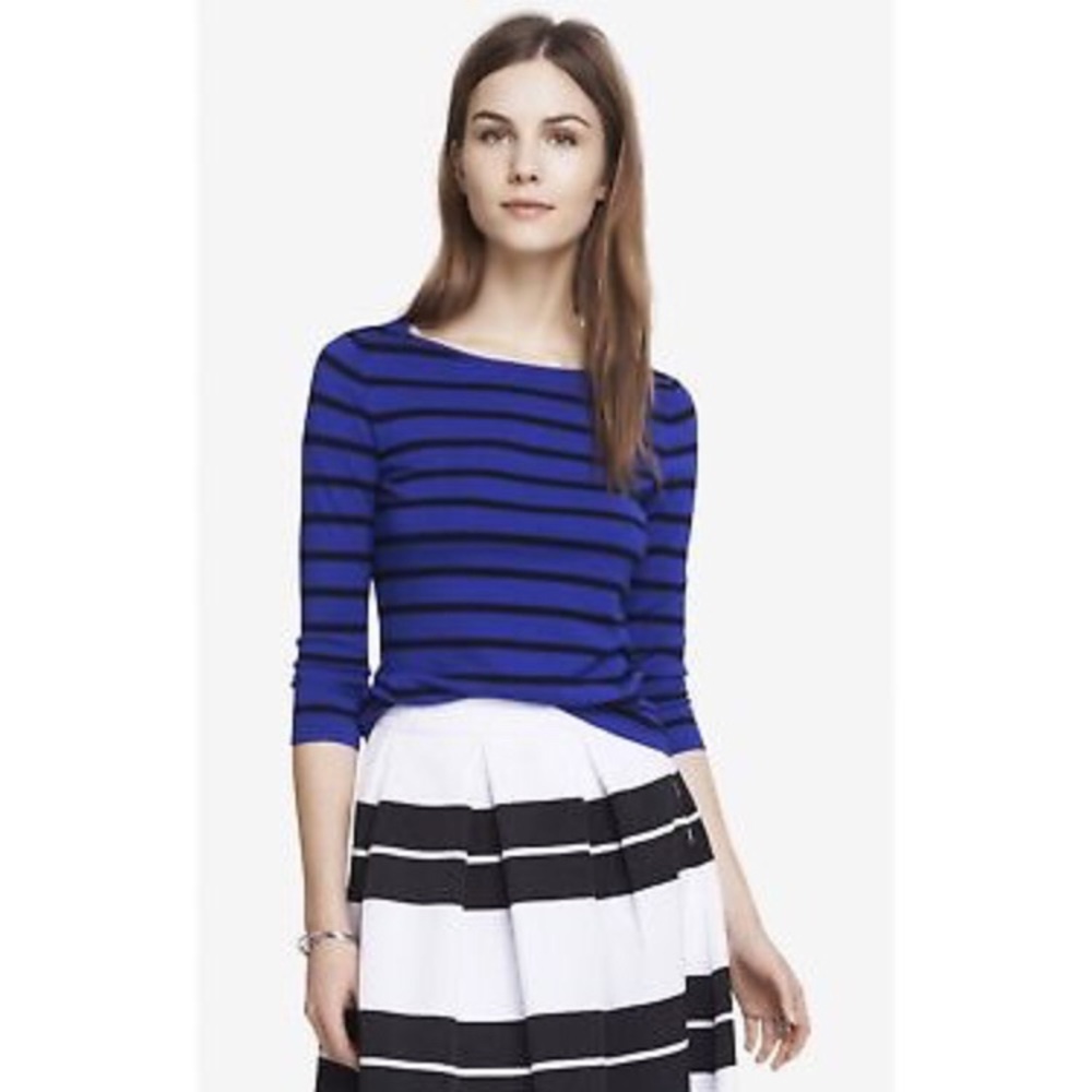 Express Royal Blue Striped Sweater